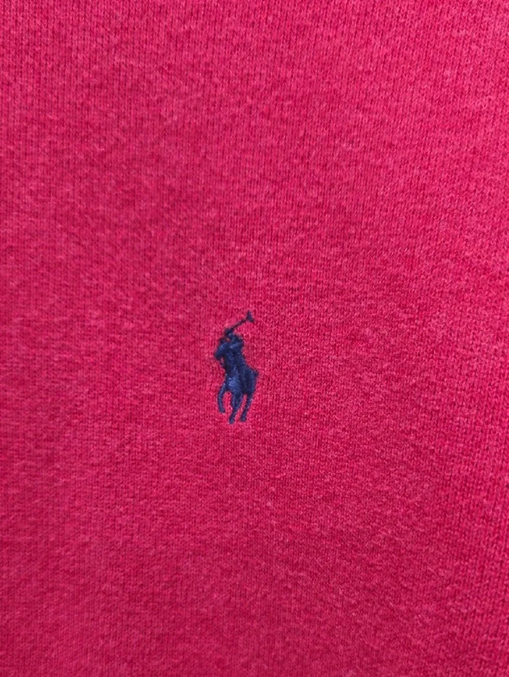 Polo by Ralph Lauren Men's Red Quarter-Zip Sweater with Navy Pony